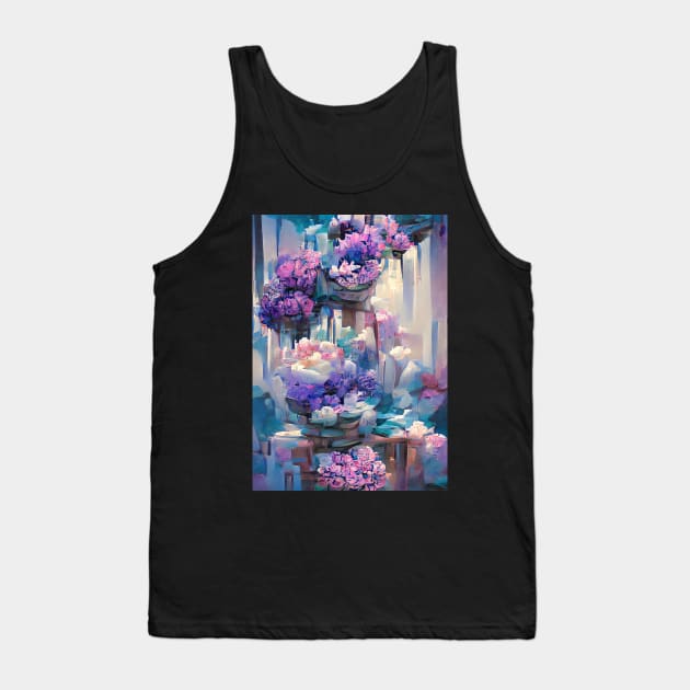 VERY EYECATCHING PINK AND PURPLE AND BLUE FLORAL PRINT Tank Top by sailorsam1805